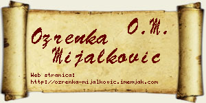 Ozrenka Mijalković vizit kartica